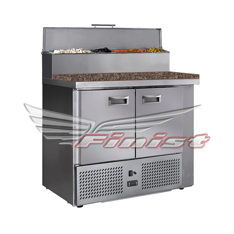 Стол холодильный для пиццы Finist СХСнпцг-700-2, гранит, нижний агрегат 1000х700х850 мм