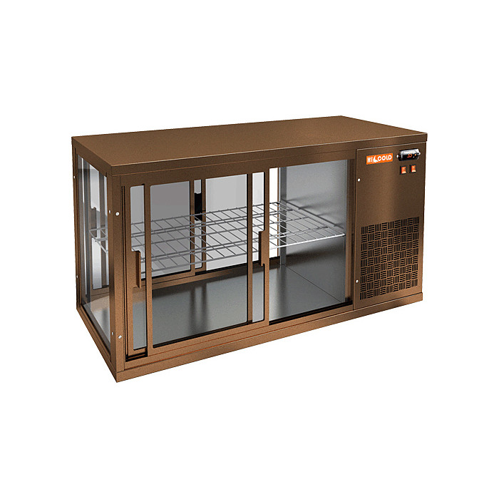 картинка Настольная холодильная витрина сквозная HICOLD VRL T 1300 R Bronze / Beige / Brown / Black