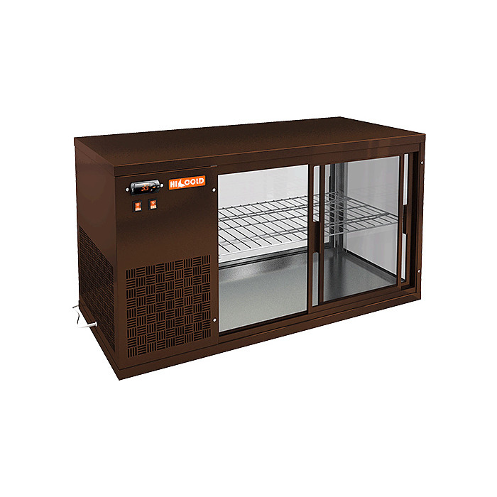 картинка Настольная холодильная витрина HICOLD VRL 1100 L Bronze / Beige / Brown / Black