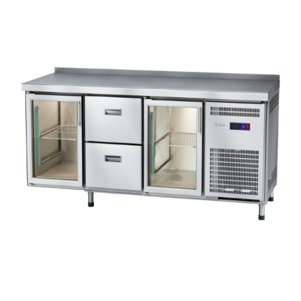картинка Стол холодильный Abat СХН-60-02 (дверь-стекло, ящики 1/2, дверь-стекло)