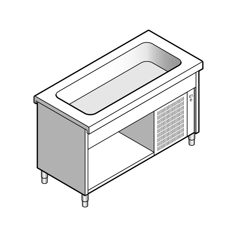 картинка Прилавок EMAINOX 8EGVR 11 8045036 с охлаждаемой ванной на открытом шкафу 