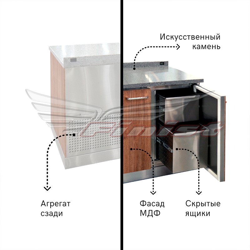 Стол холодильный Finist СХСp-700-3 PERFECTUM задний агрегат 1305x700x850 мм