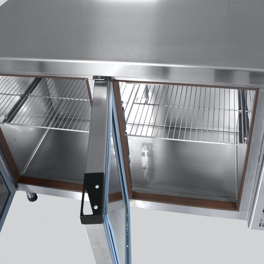 Стол холодильный Abat СХС-70-01-СО (дверь-стекло, ящики 1/2) охлаждаемая столешница