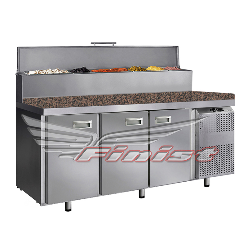 Холодильный стол для пиццы FINIST СХСпцг-800-3 гранит 1810x800x1060