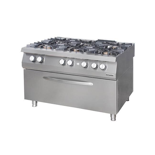 Плита газовая 6-ти конфорочная Ozti OSOGF 12090 S с духовым шкафом