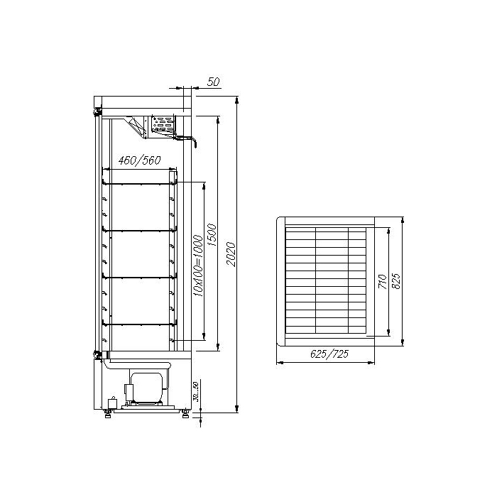 картинка Шкаф холодильный Carboma V560 С INOX универсальный